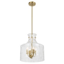 Coronado Dimpled Glass Bell Jar 4 Light Pendant